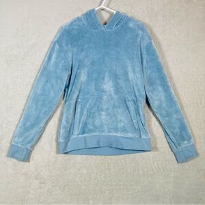 Athleta Girl Feelin Great Hoodie Plush Sweatshirt Thumbholes Youth  XXL 16‎ Blue